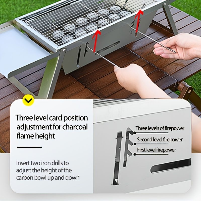 Silver Gray portable barbecue grill, outdoor grill, camping grill, lightweight grill, picnic grill, courtyard grill, Australian BBQ, even heat distribution grill