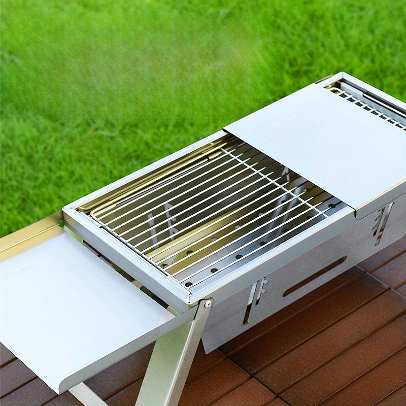 Silver Gray portable barbecue grill, outdoor grill, camping grill, lightweight grill, picnic grill, courtyard grill, Australian BBQ, even heat distribution grill