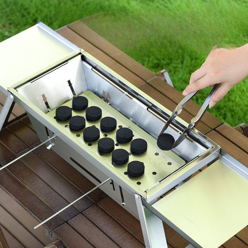 Silver Gray portable barbecue grill, outdoor grill, camping grill, lightweight grill, picnic grill, courtyard grill, Australian BBQ, even heat distribution grill
