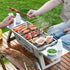 Silver Gray portable barbecue grill, outdoor grill, camping grill, lightweight grill, picnic grill, courtyard grill, Australian BBQ, even heat distribution grill