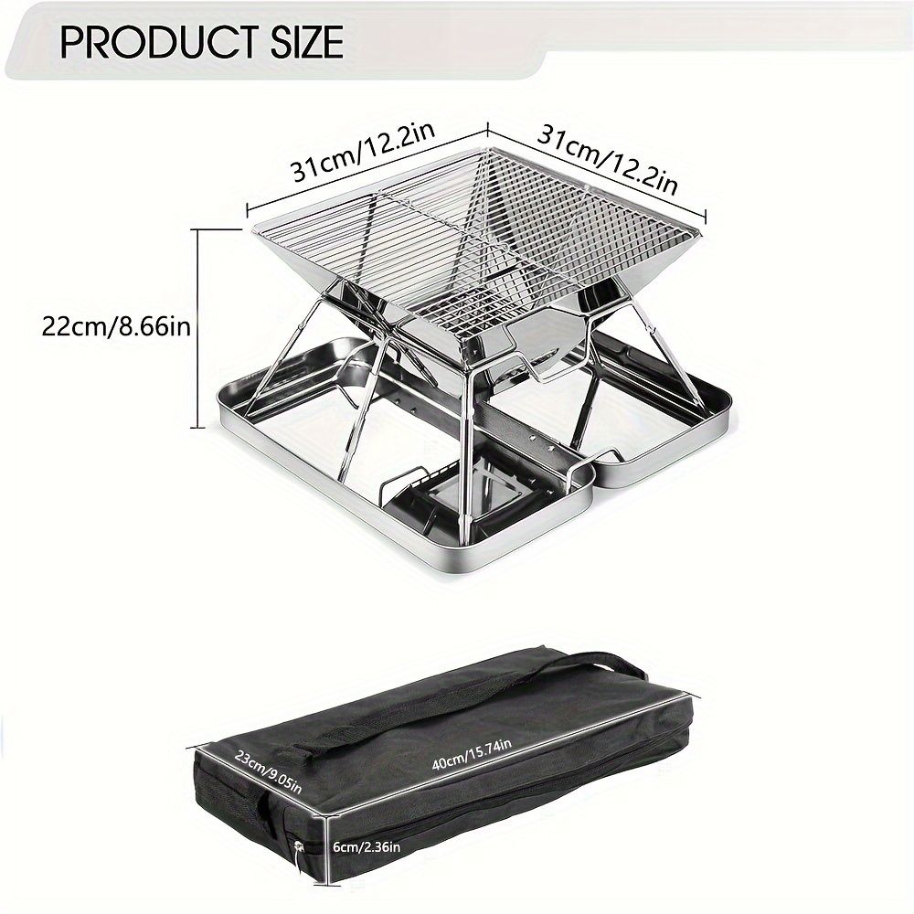 Silver Green portable camping grill, stainless steel grill, 304 stainless steel, charcoal grill, camping furniture, outdoor grill, camping cooking equipment, Australia camping gear