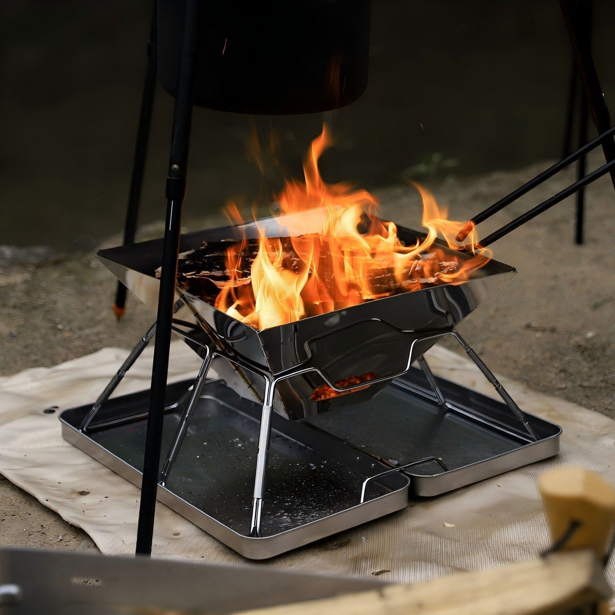 Silver Green portable camping grill, stainless steel grill, 304 stainless steel, charcoal grill, camping furniture, outdoor grill, camping cooking equipment, Australia camping gear