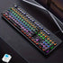 Black Magenta RGB mechanical keyboard, colourful keyboard, marquee light keyboard, gaming keyboard Australia, backlit mechanical keys, USB mechanical keyboard, tactile keyboard for work and play