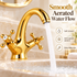 Vintage Gold Basin Mixer Tap Solid Brass Hot & Cold Bathroom Faucet with Cross Handles
