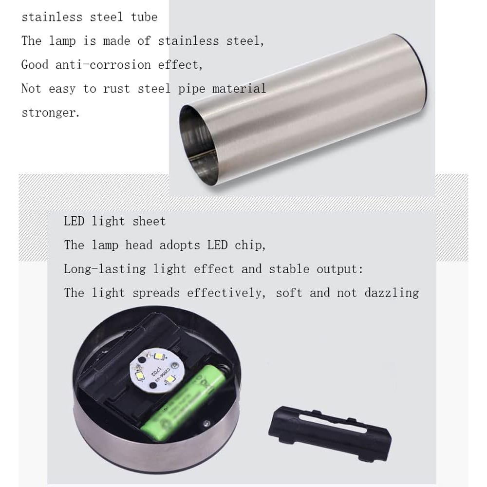 Solar LED Garden Pathway Light Silver Cool White Outdoor Landscape Lamp Waterproof with Automatic Light Sensor for Yard Walkway Driveway 1 Pack