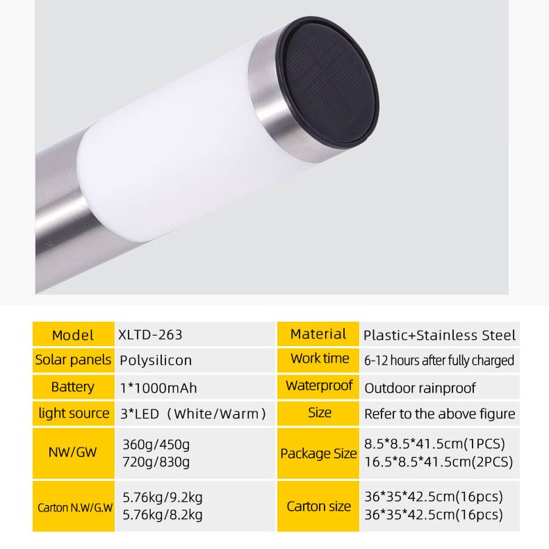 Solar LED Garden Pathway Light Silver Cool White Outdoor Landscape Lamp Waterproof with Automatic Light Sensor for Yard Walkway Driveway 1 Pack
