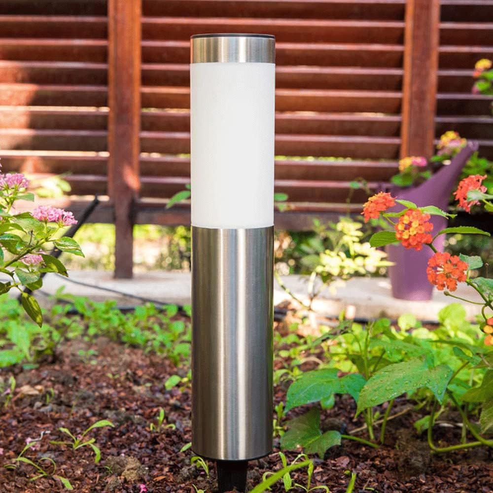 Solar LED Garden Pathway Light Silver Cool White Outdoor Landscape Lamp Waterproof with Automatic Light Sensor for Yard Walkway Driveway 1 Pack