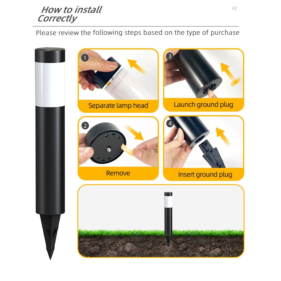 Solar LED Garden Pathway Light Black Cool White Outdoor Landscape Lamp Waterproof with Automatic Light Sensor for Yard Walkway Driveway 1 Pack