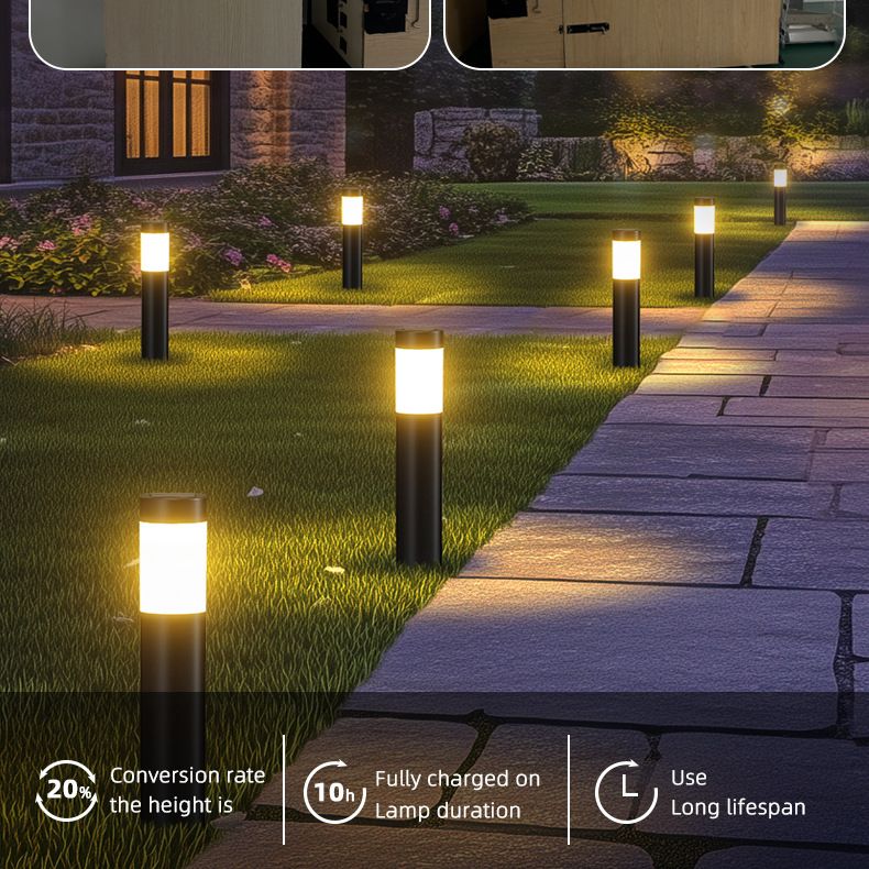 Solar LED Garden Pathway Light Black Cool White Outdoor Landscape Lamp Waterproof with Automatic Light Sensor for Yard Walkway Driveway 1 Pack
