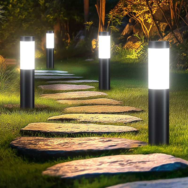 Solar LED Garden Pathway Light Black Cool White Outdoor Landscape Lamp Waterproof with Automatic Light Sensor for Yard Walkway Driveway 1 Pack