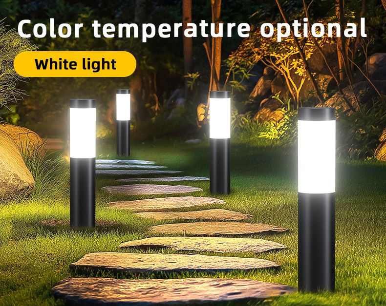 Solar LED Garden Pathway Light Black Cool White Outdoor Landscape Lamp Waterproof with Automatic Light Sensor for Yard Walkway Driveway 1 Pack
