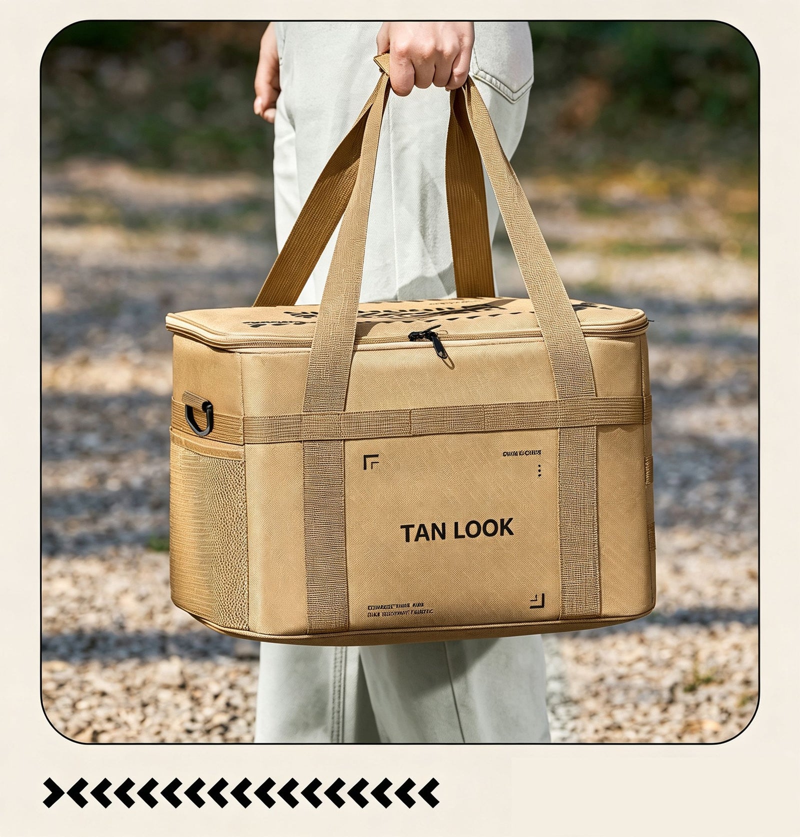 Outdoor large capacity waterproof camping insulation picnic bag 36L,Military green