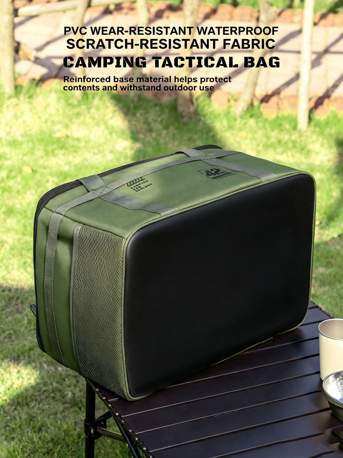 Outdoor camping thick Oxford cloth storage large capacity insulation bag 42L,black