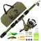 Outdoor lure fishing rod long throw fishing gear set (1.8M rod+2000 type line fishing reel+bait box+bag),green