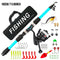 Luya rod 70.86in telescopic fishing rod without spinning wheel fishing set,black