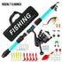 Luya rod 70.86in telescopic fishing rod without spinning wheel fishing set,black