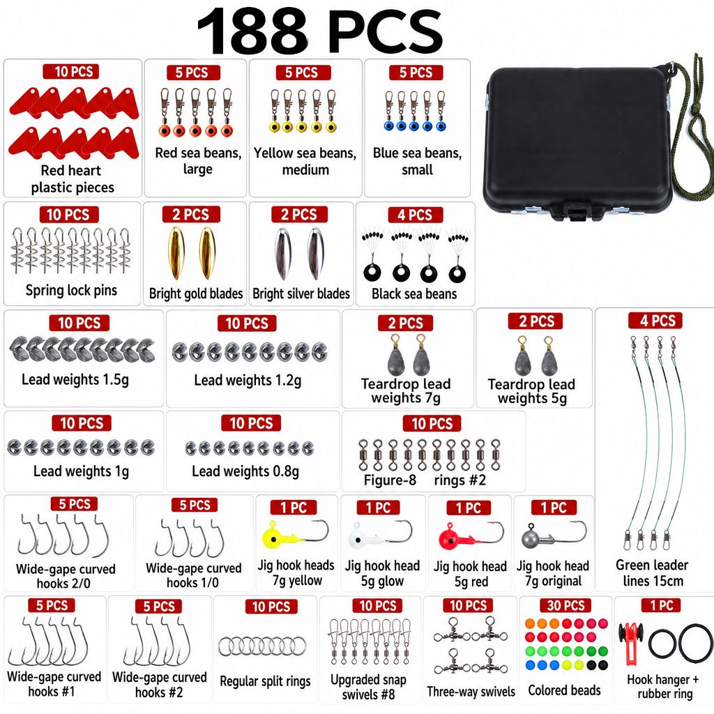 188pcs Fishing Tool Roada Accessories Set