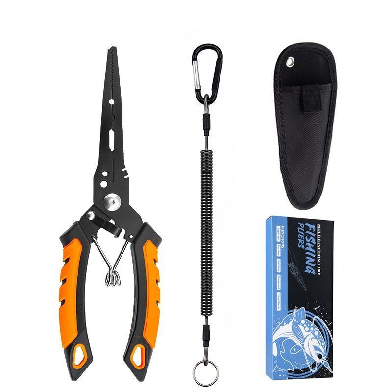 Outdoor Fishing Multifunctional Stainless Steel Long-Mouth Lure Clamp,orange