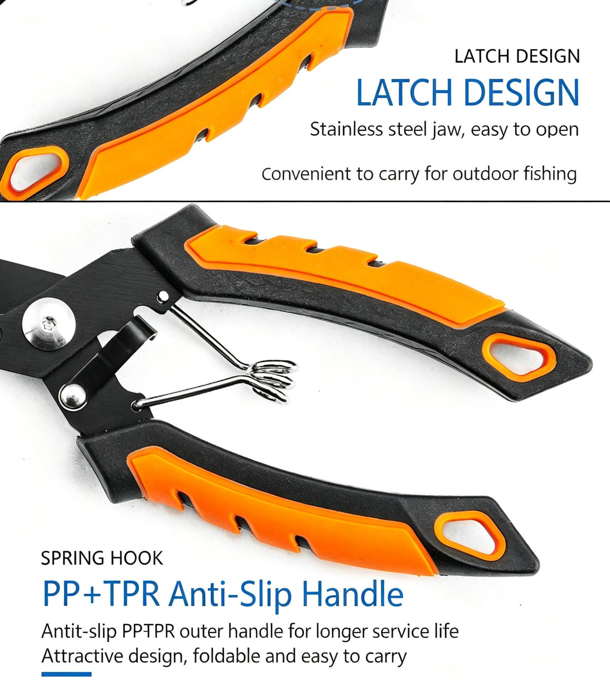 Outdoor Fishing Multifunctional Stainless Steel Long-Mouth Lure Clamp,orange