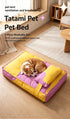Three piece set of four season warm pet tatami pillows,Large Purple Yellow