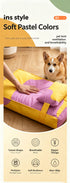 Three piece set of four season warm pet tatami pillows,Large Purple Yellow