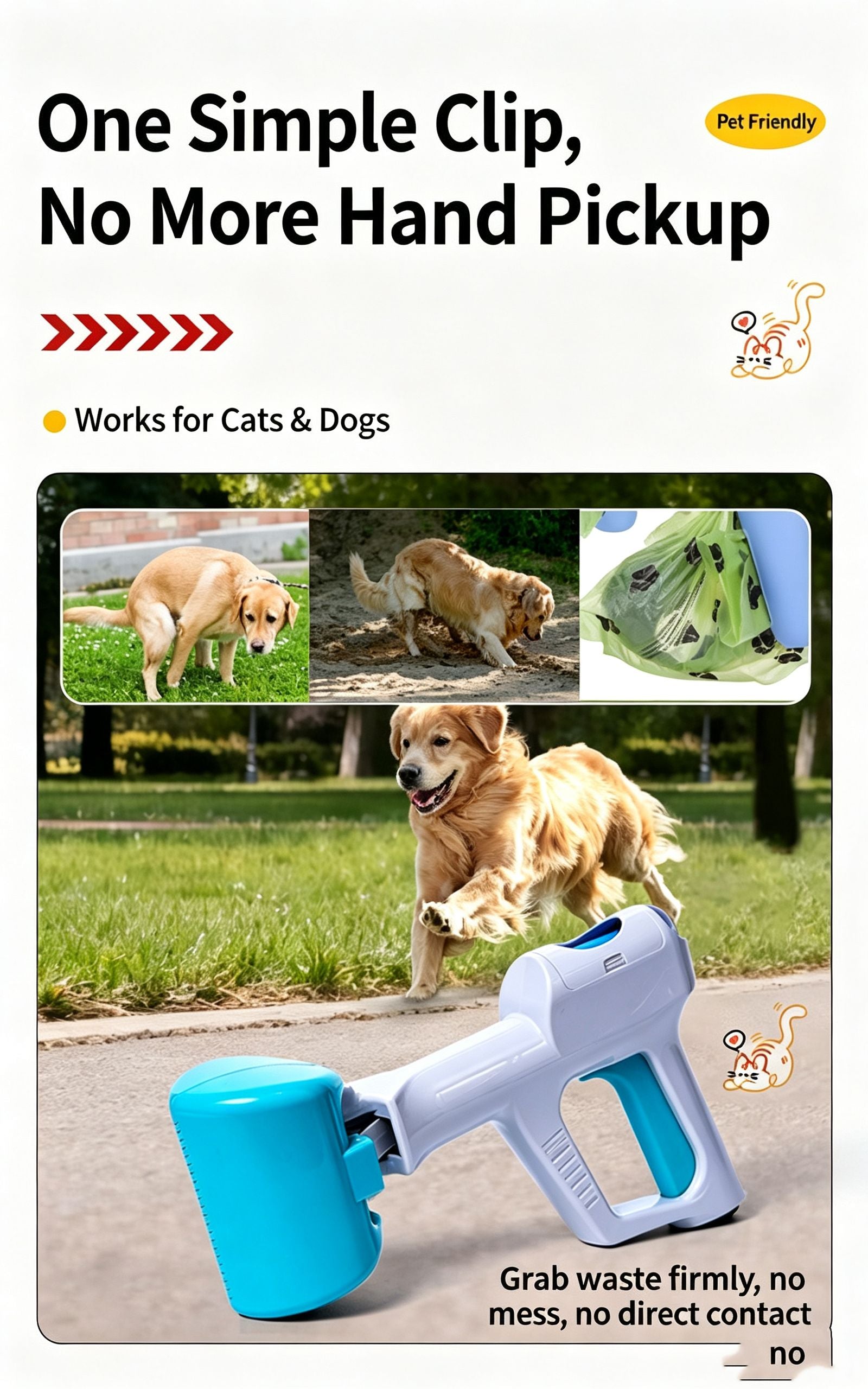 Pet Portable Waste Pick-Up Tool,black