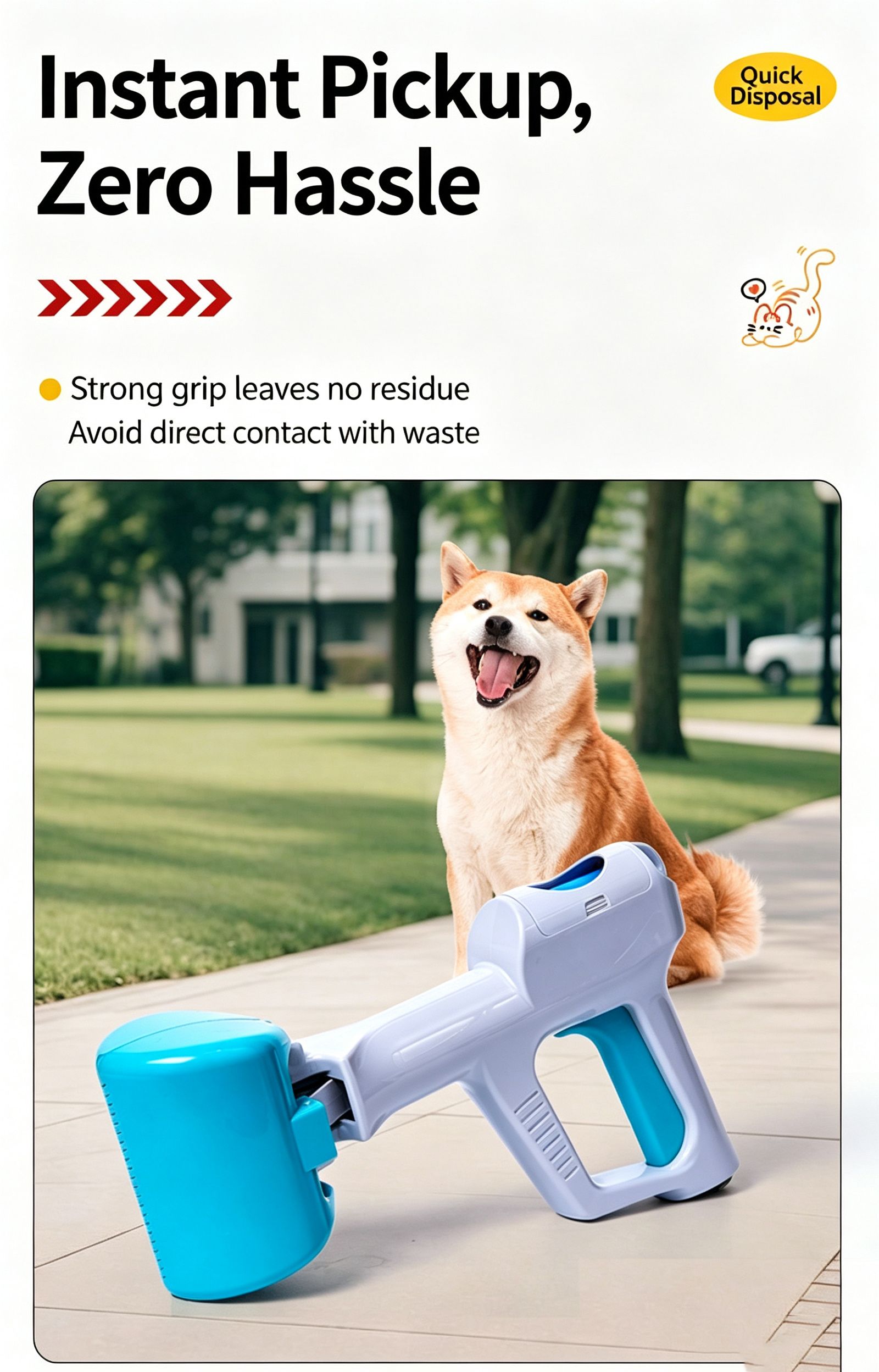 Pet Portable Waste Pick-Up Tool,green