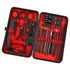 Nail Clippers Sets High Precisio Stainless Steel Nail Cutter Pedicure Kit Nail File Sharp Nail Scissors and Clipper Manicure Pedicure Kit Fingernails & Toenails with Portable cas (Red/Black_24 in 1)
