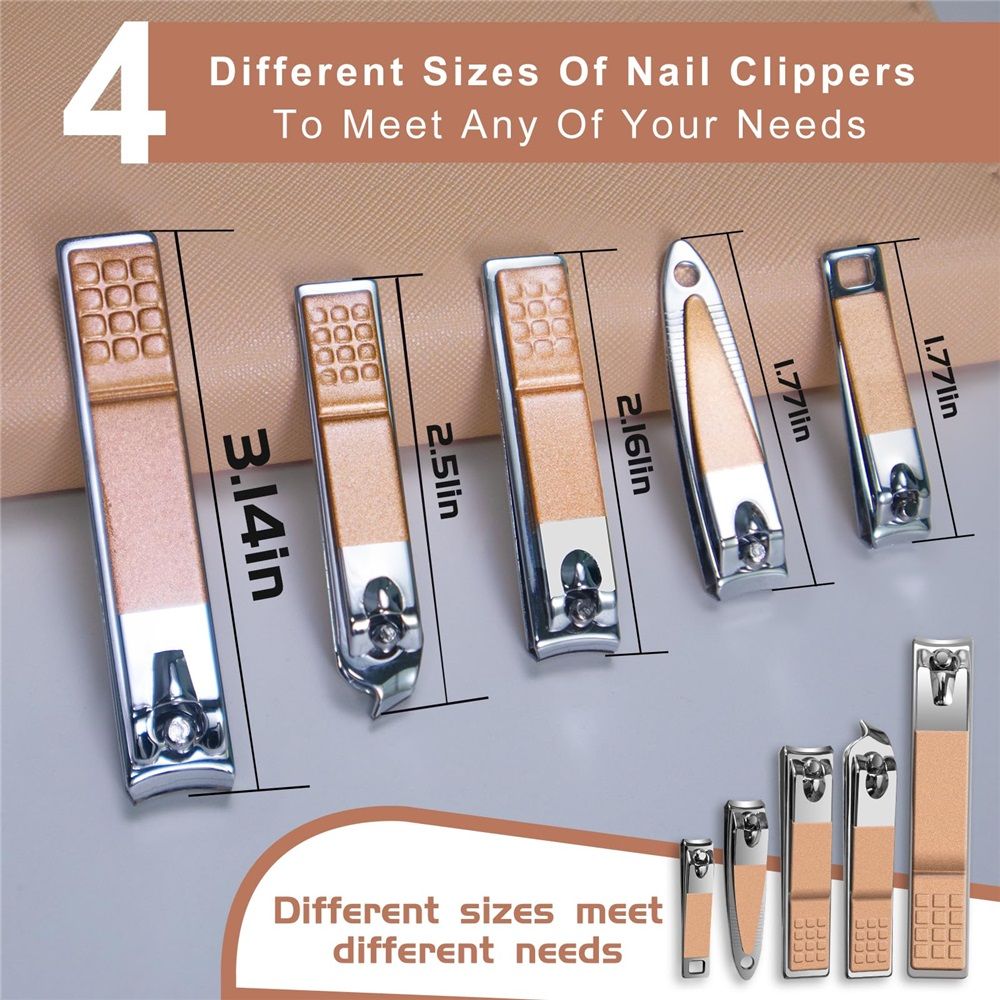 30-Piece Professional Manicure Set，Features Stainless Steel Tools, Carbon Steel Clippers & Travel Case for Women's Home and Travel Grooming，Luxury Nail Care Gift for Her(rose gold)