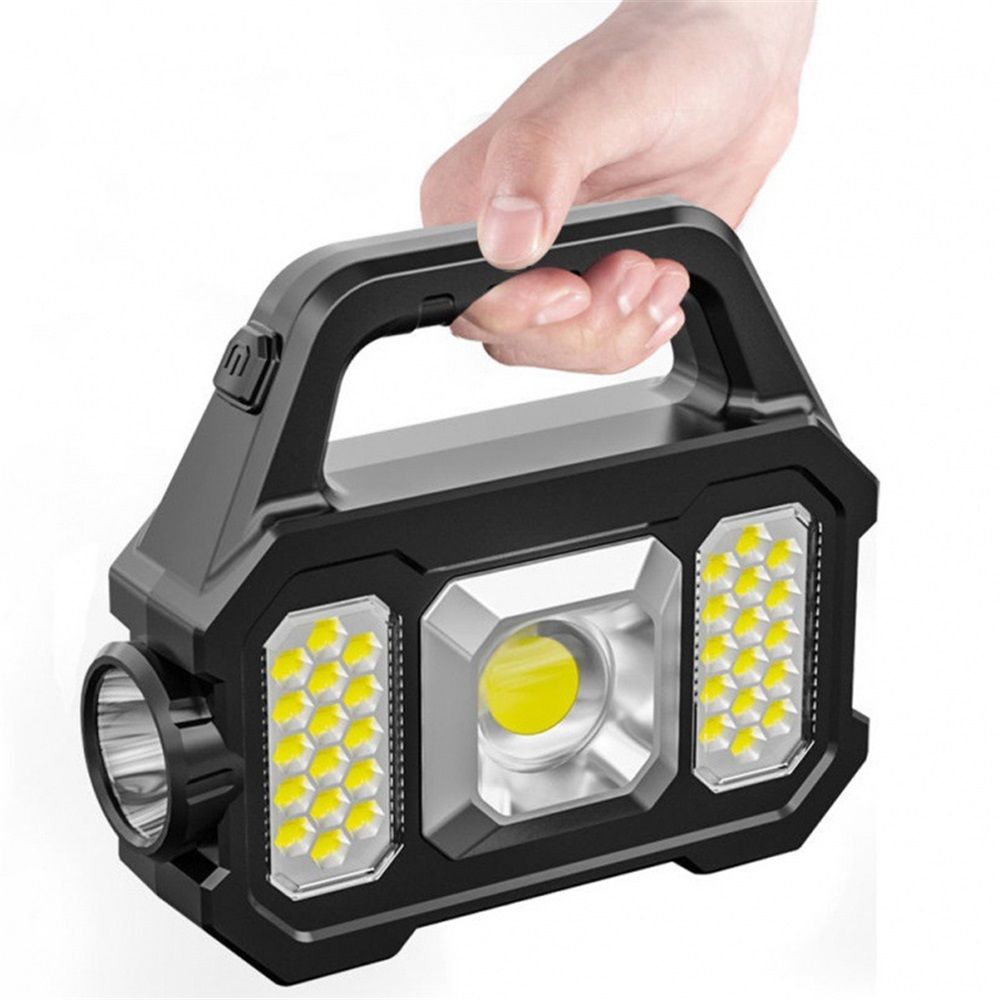 Solar Flashlight,Multifunctional Flashlight Solar Flashlight, Flashlight Cell Phone Charger,USB Charging,Suitable for Home,Fishing,Outdoor Camping（LED side lights）