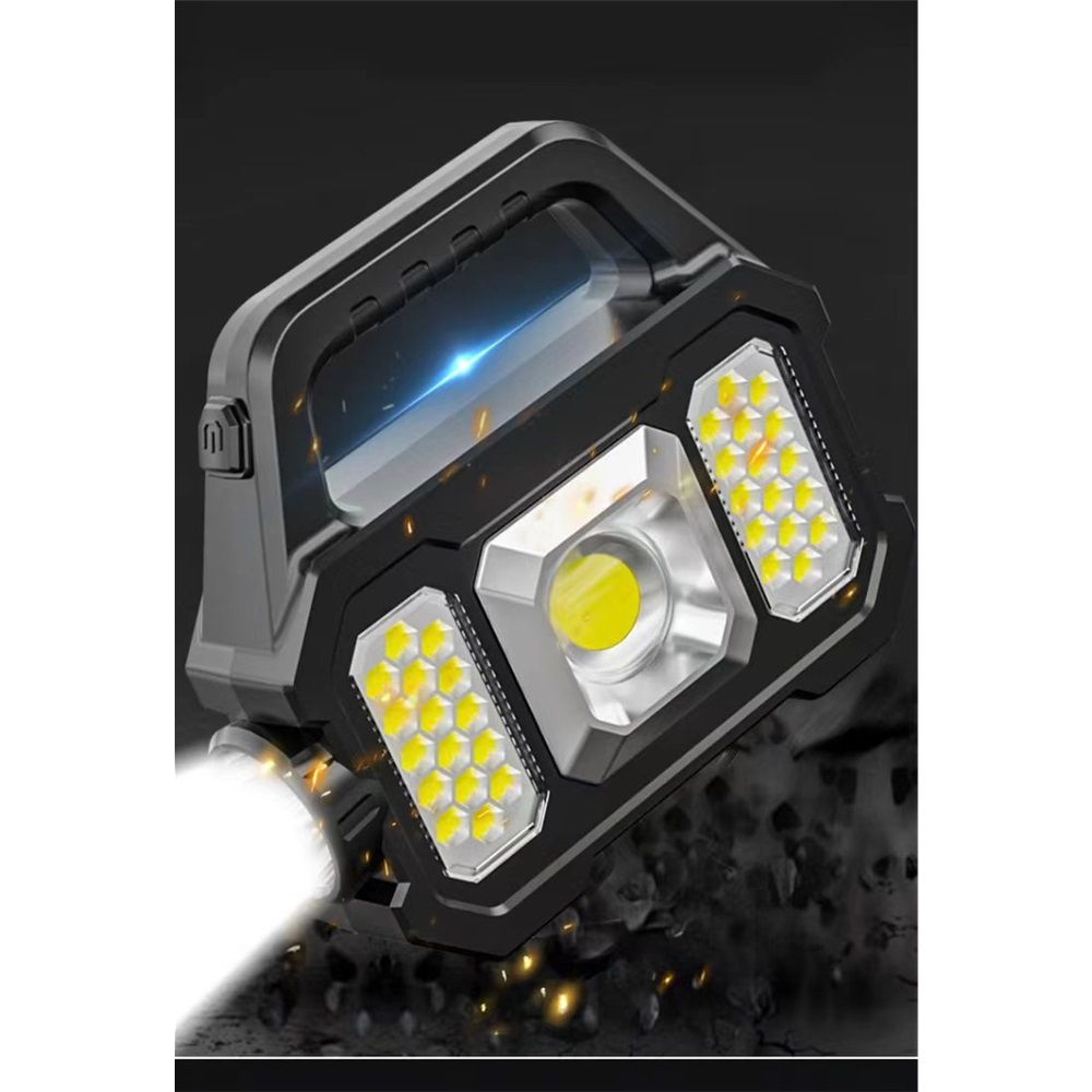 Solar Flashlight,Multifunctional Flashlight Solar Flashlight, Flashlight Cell Phone Charger,USB Charging,Suitable for Home,Fishing,Outdoor Camping（LED side lights）