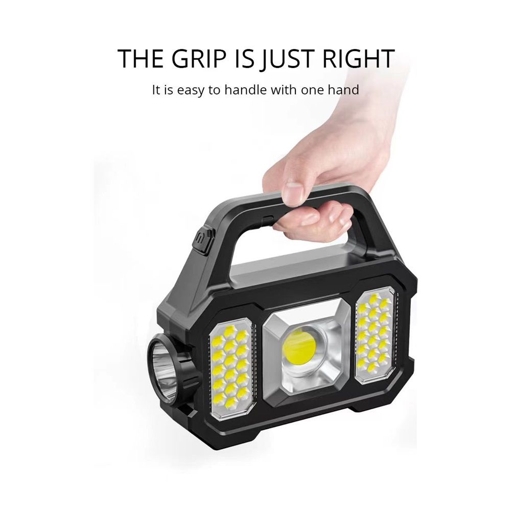 Solar Flashlight,Multifunctional Flashlight Solar Flashlight, Flashlight Cell Phone Charger,USB Charging,Suitable for Home,Fishing,Outdoor Camping（LED side lights）