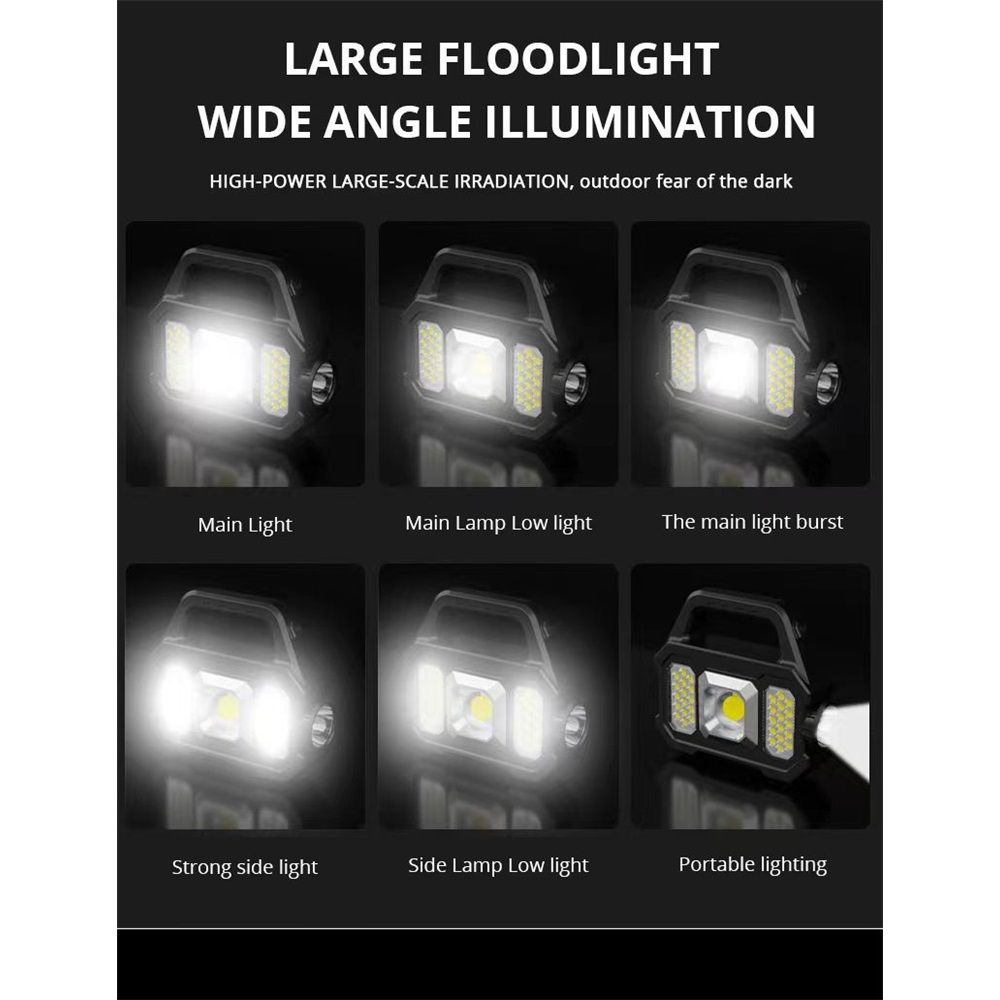 Solar Flashlight,Multifunctional Flashlight Solar Flashlight, Flashlight Cell Phone Charger,USB Charging,Suitable for Home,Fishing,Outdoor Camping（LED side lights）