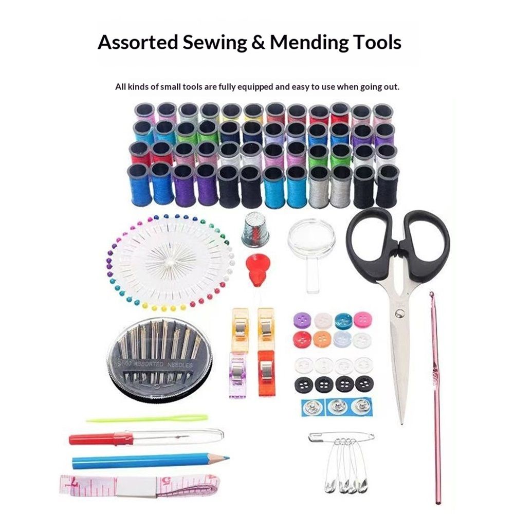 Sewing Kit for Adults & Beginners – Portable Needle & Thread Travel Kit w/ 24 Thread Colors, Needles, Scissors & Tape Measure for Emergency Clothing Repairs, Buttons, Hemming & Home Mending