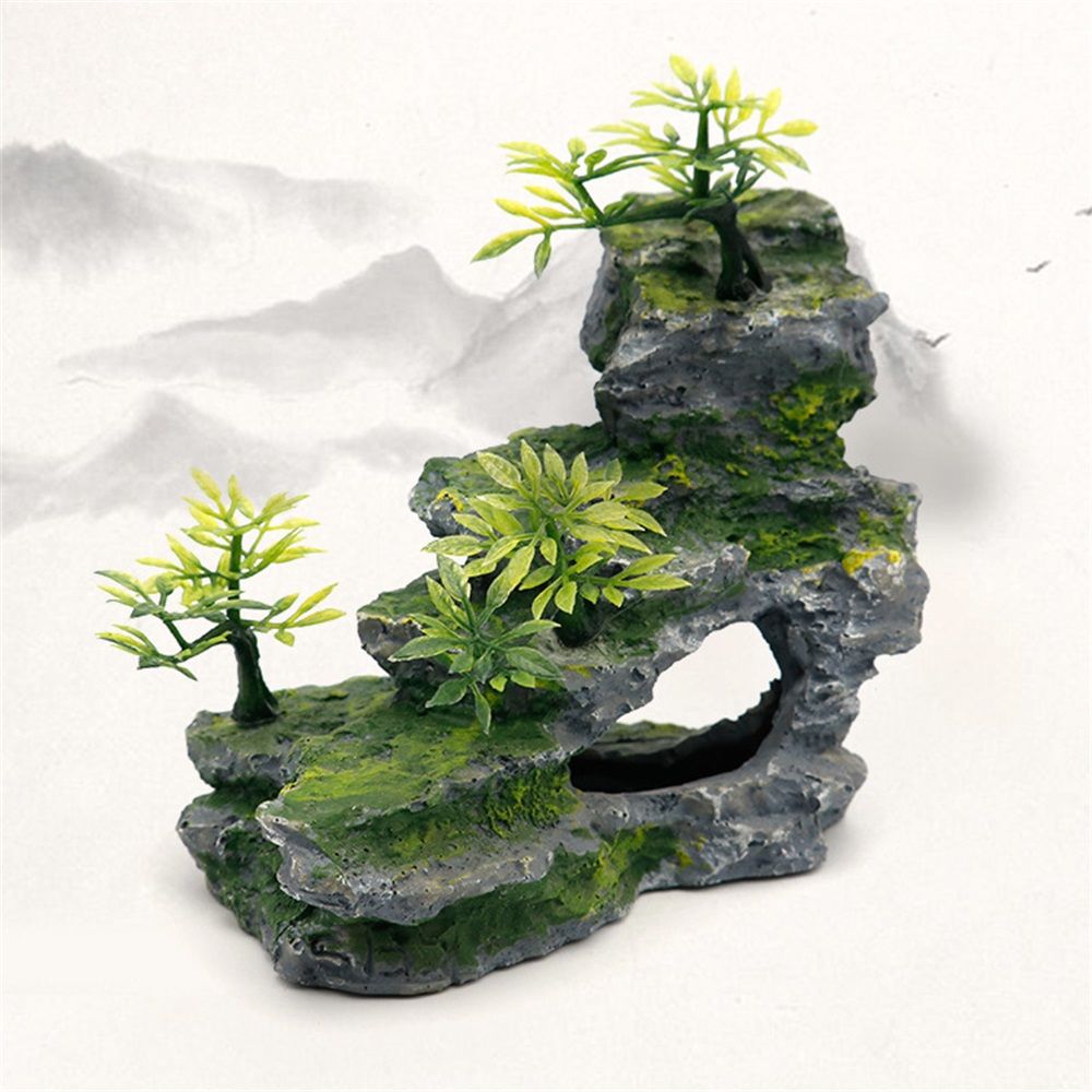 Medium Aquarium Rock Mountain Decor – Realistic Resin Landscape Ornament for Fish Tanks – Enhances Underwater Scenery, Easy to Clean, Safe for Fish