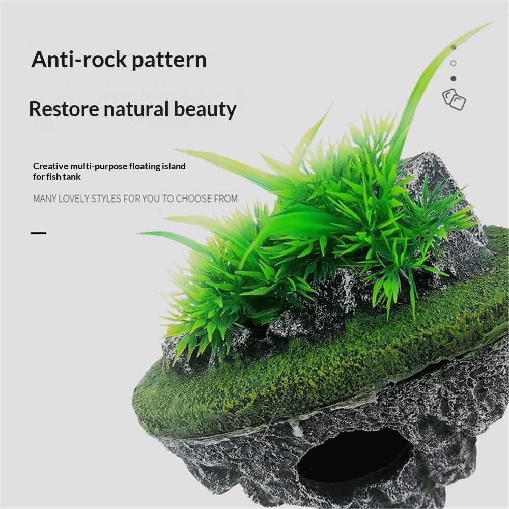 Aquarium Floating Island Decorations,Fish Tank Decorations, Interactive Fish Tank Toy for Betta Fish, Guppies, Goldfish, Shrimps, and Hermit Crabs（small）