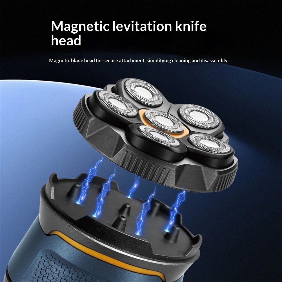 Titanium Electric Head Shaver - Rechargeable Head and Face Shaver for Men, Cordless Razor, Hypoallergenic Wet/Dry Shaving, Precision Head Trimmer, Lithium Power, Battery Powered