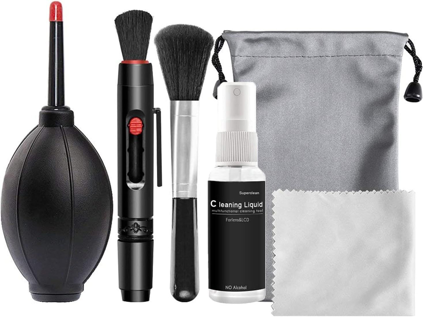 Professional Camera Cleaning Kit, Sensor Cleaning Kit with Air Blower Cleaning Pen Cleaning Cloth for Most Cameras Mobile Phone Laptop, for Camera/Optical Lens and Digital SLR Cameras