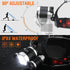 LED Rechargeable Headlamp,Super Bright Head Lamp Flashlight,Battery Powered 4 Modes IPX4 Waterproof Headlamps for Adults Kids Outdoor Hunting Hiking Camping Fishing Running