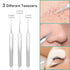 Blackhead Remover Comedone Pimple Popper Tool Acne Extractor Blemish Remover Ingrown Hair Tweezers Removal Kit Whitehead Remover Zit Treatment Skincare Tools for Face Nose,8 PCS