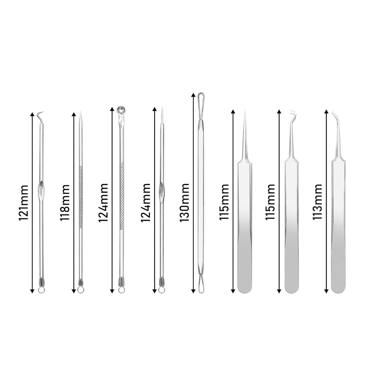 Blackhead Remover Comedone Pimple Popper Tool Acne Extractor Blemish Remover Ingrown Hair Tweezers Removal Kit Whitehead Remover Zit Treatment Skincare Tools for Face Nose,8 PCS