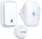 US Plug Self Powered Wireless Doorbell No Battery 100M Distance 38 Songs Door bell Button Outdoor Doorbell Wireless Waterproof for Home School Office (US White 1V1 A)