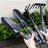 Four-Piece Outdoor Garden Tool Set Includes Small Flower Planting Shovel and Five-Branch Double-Headed Rake