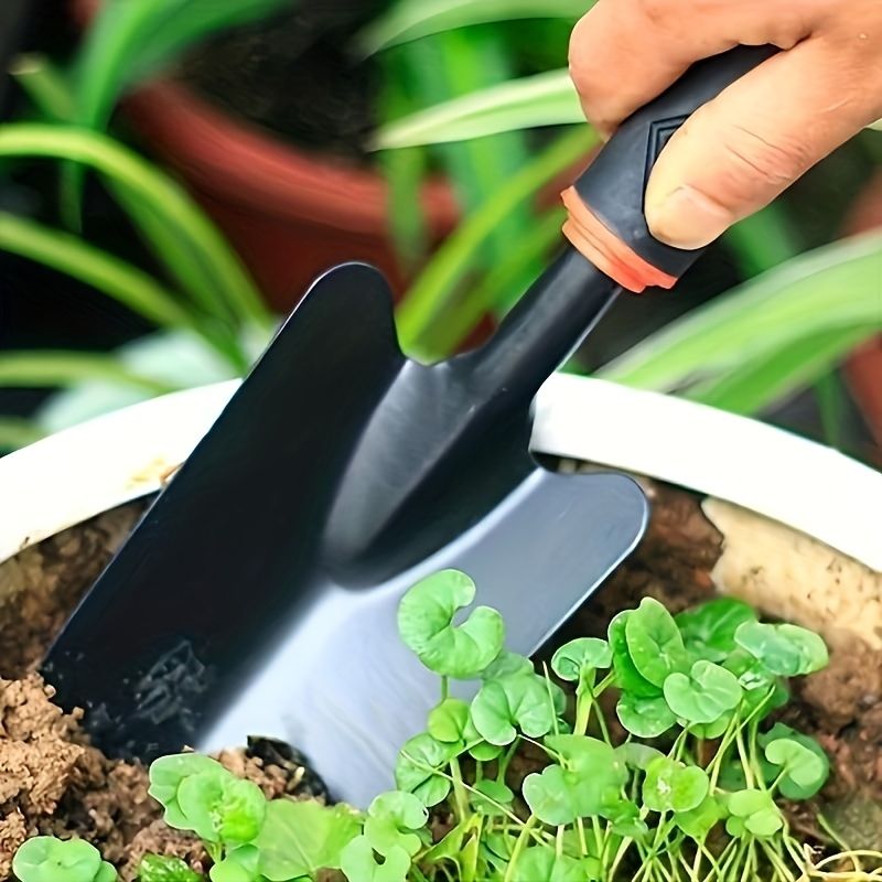 Four-Piece Outdoor Garden Tool Set Includes Small Flower Planting Shovel and Five-Branch Double-Headed Rake