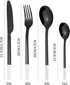24 Piece utensil sets Black Silverware Set Flatware Set for 6 Include Fork Knife Spoon Exquisite Ergonomic Wedding Banquet