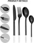 24 Piece utensil sets Black Silverware Set Flatware Set for 6 Include Fork Knife Spoon Exquisite Ergonomic Wedding Banquet