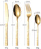 4 PCS Flatware Set for 8 Gold Silverware Set Hammered Handle Dishwasher Safe Mirror Effect include Dinner Forks Spoons