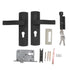 Door Handle Lock Black Front Door Lock Set with Keys Silent Bearing Lock Key Set for Universal Home Door (7x2x1.5inch)