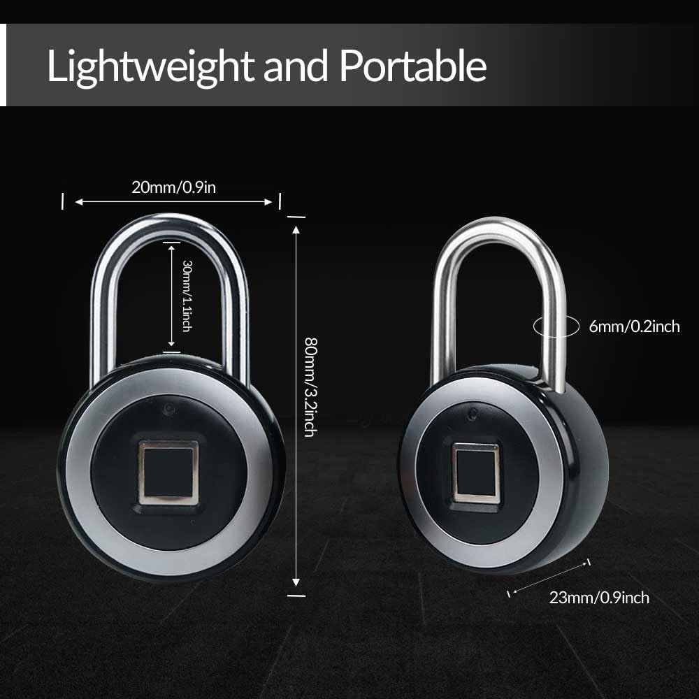 Fingerprint Padlock, Keyless Smart Fingerprint Lock for School Locker , 5000 N High Tensile Strength