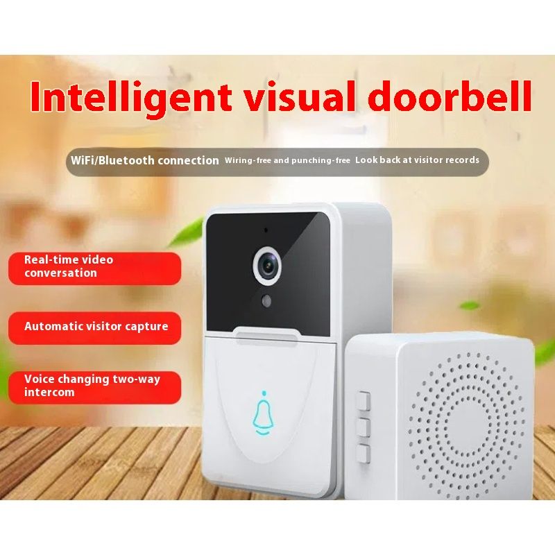 White Smart Video Wireless Camera Doorbell, 3 in 1 Doorbell, Surveillance, Video, HD Night Vision Home Smart Security Doorbell